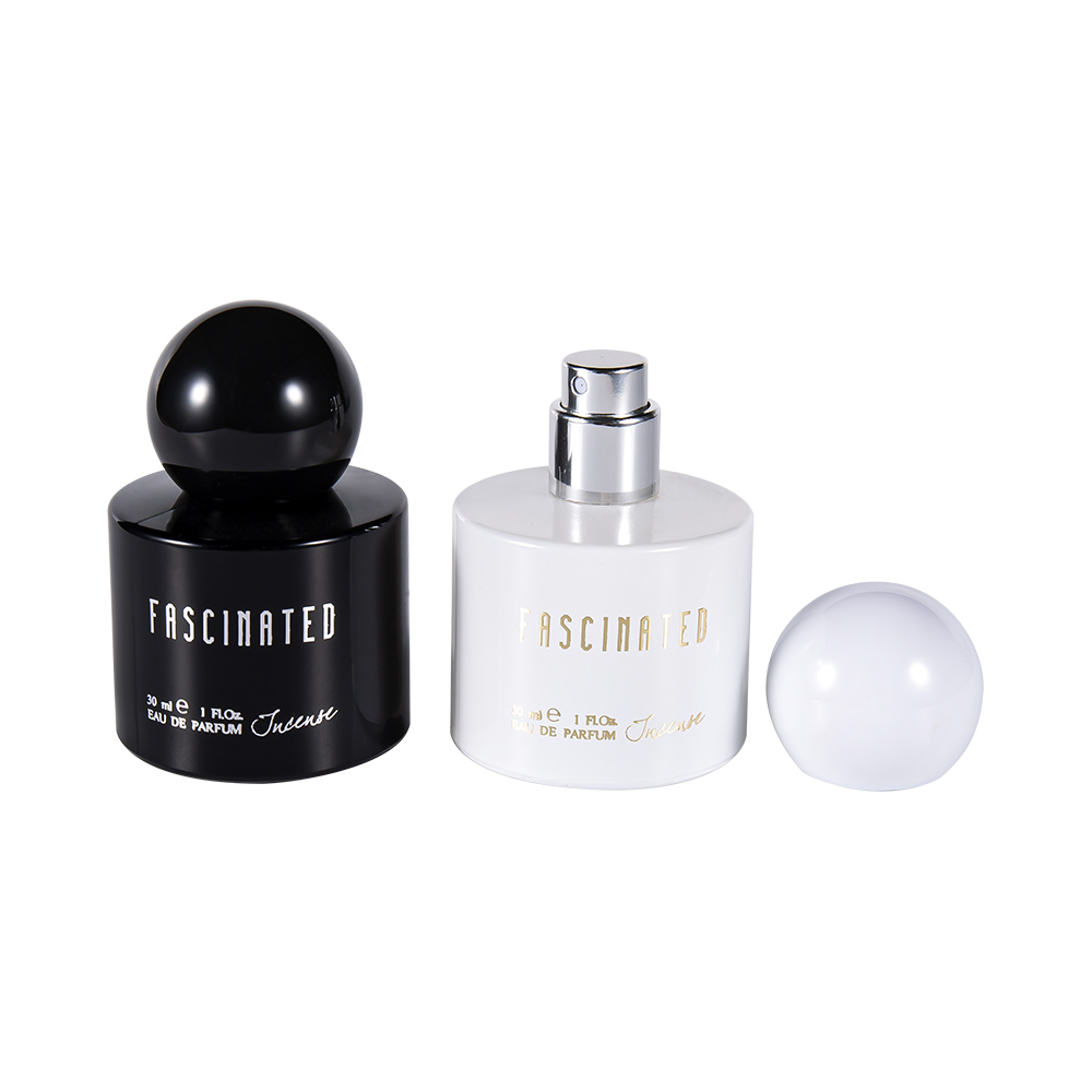 GC4748-WJ2537 30ML Buidéal Cumhráin Gloine Scragall Óir Brataithe le caipín plaisteach PP ABS Sféarúil