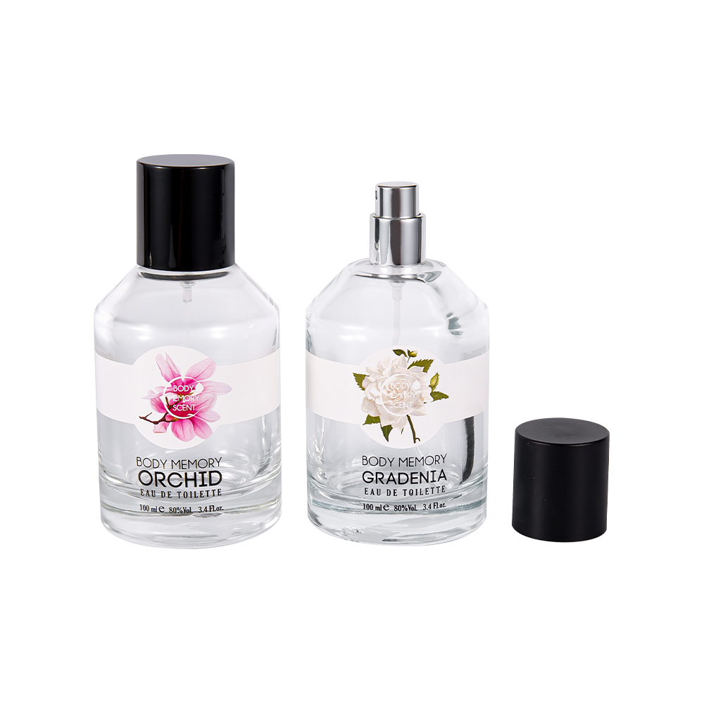 KY1603-WJ2388 100ML Buidéal Cumhráin Gloine Greamán Clóbhuailte Le caipín PP Dubh Neamhlonrach Sorcóireach lonracha