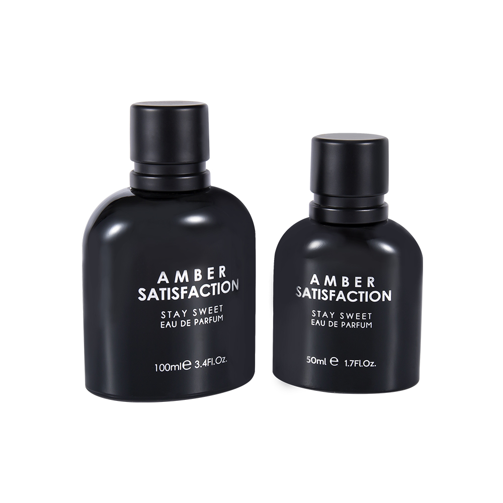 GC3894-WJ176 100ML Dath Brataithe Buidéal Cumhráin Gloine Clóbhuailte Dubh Geal le caipín plaisteach ABS PP