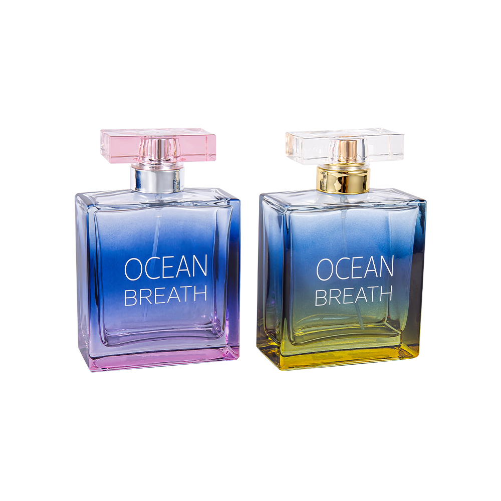 GC4375-WJ208 100ML Buidéal Cumhráin Gloine Brataithe Dhá Thon Le caipín Brataithe UV Surlyn