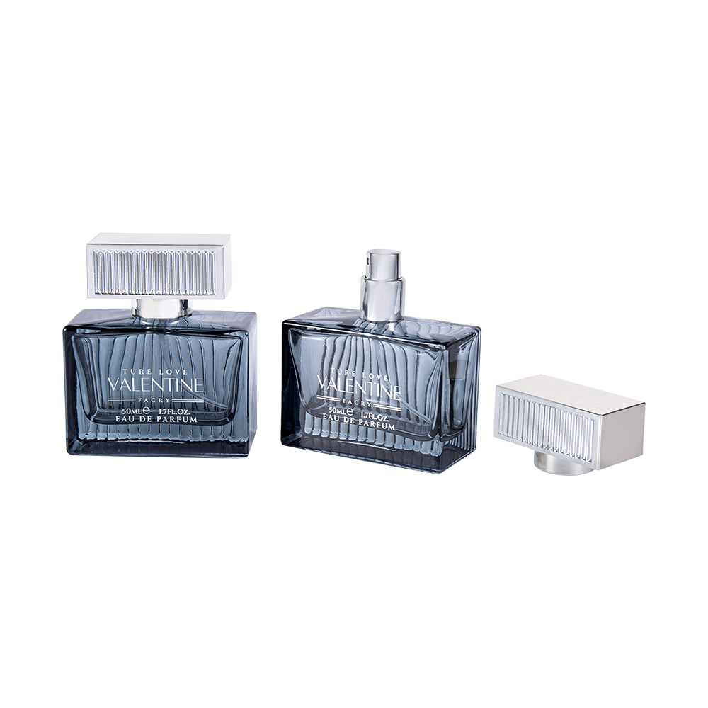 KY1111-WJ2092 50ML Buidéal Cumhráin Gloine Stráice Ingearach Le Clúdach Plaisteach ABS UV Stripe