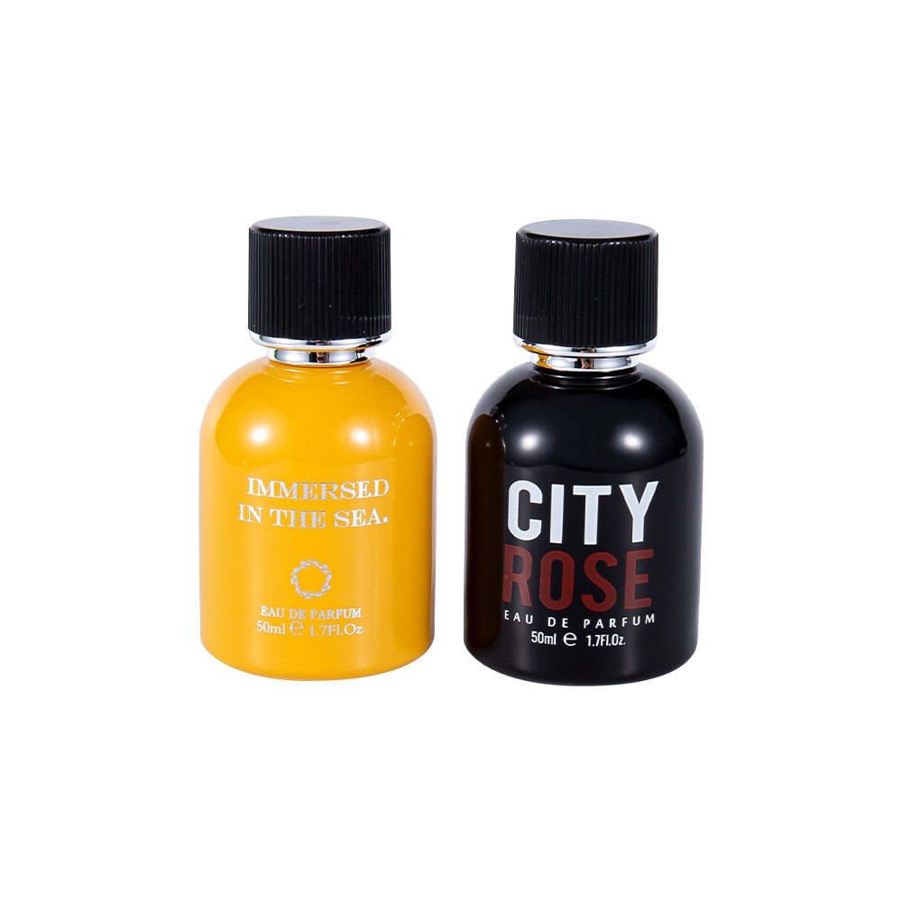 GC4464-WJ2339 50ML Buidéal Cumhráin Gloine Maisiúil Nua Le caipín Cumhráin Dubh