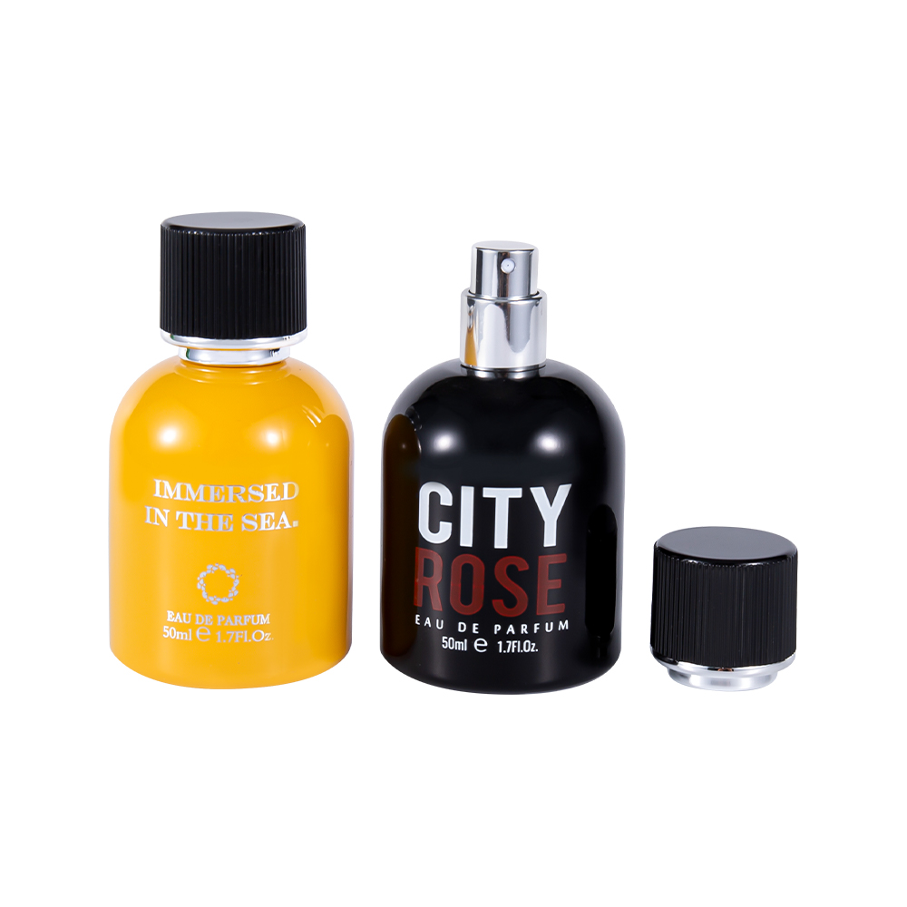 GC4464-WJ2339 50ML Buidéal Cumhráin Gloine Maisiúil Nua Le caipín Cumhráin Dubh